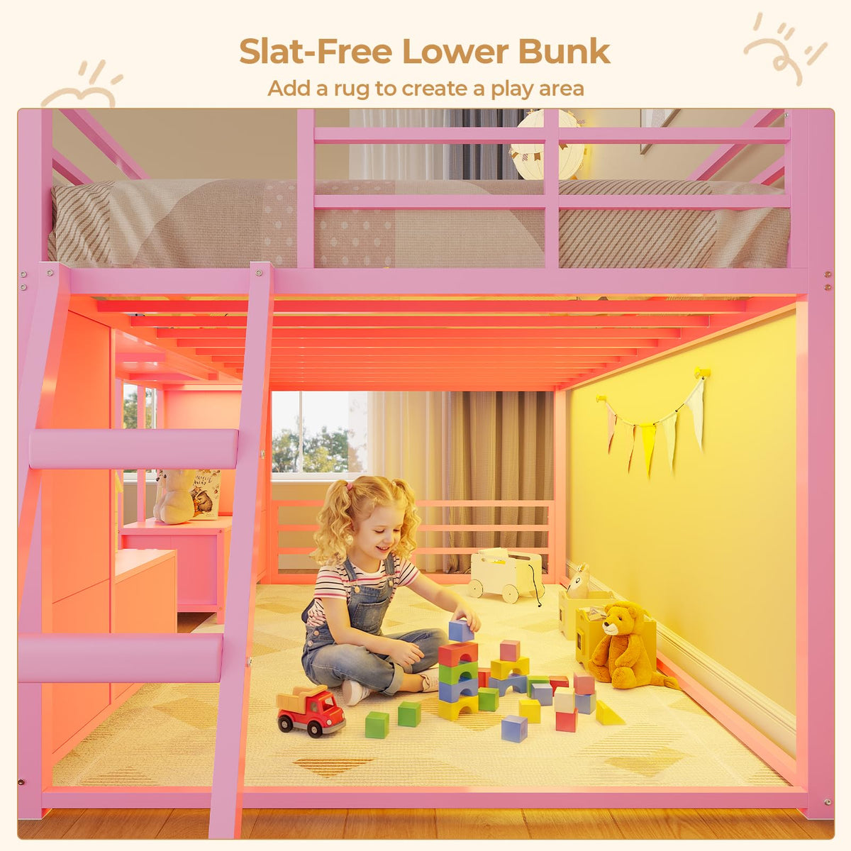 Twin Over Twin Bunk Bed with 8 Drawers & Bookshelf C957559