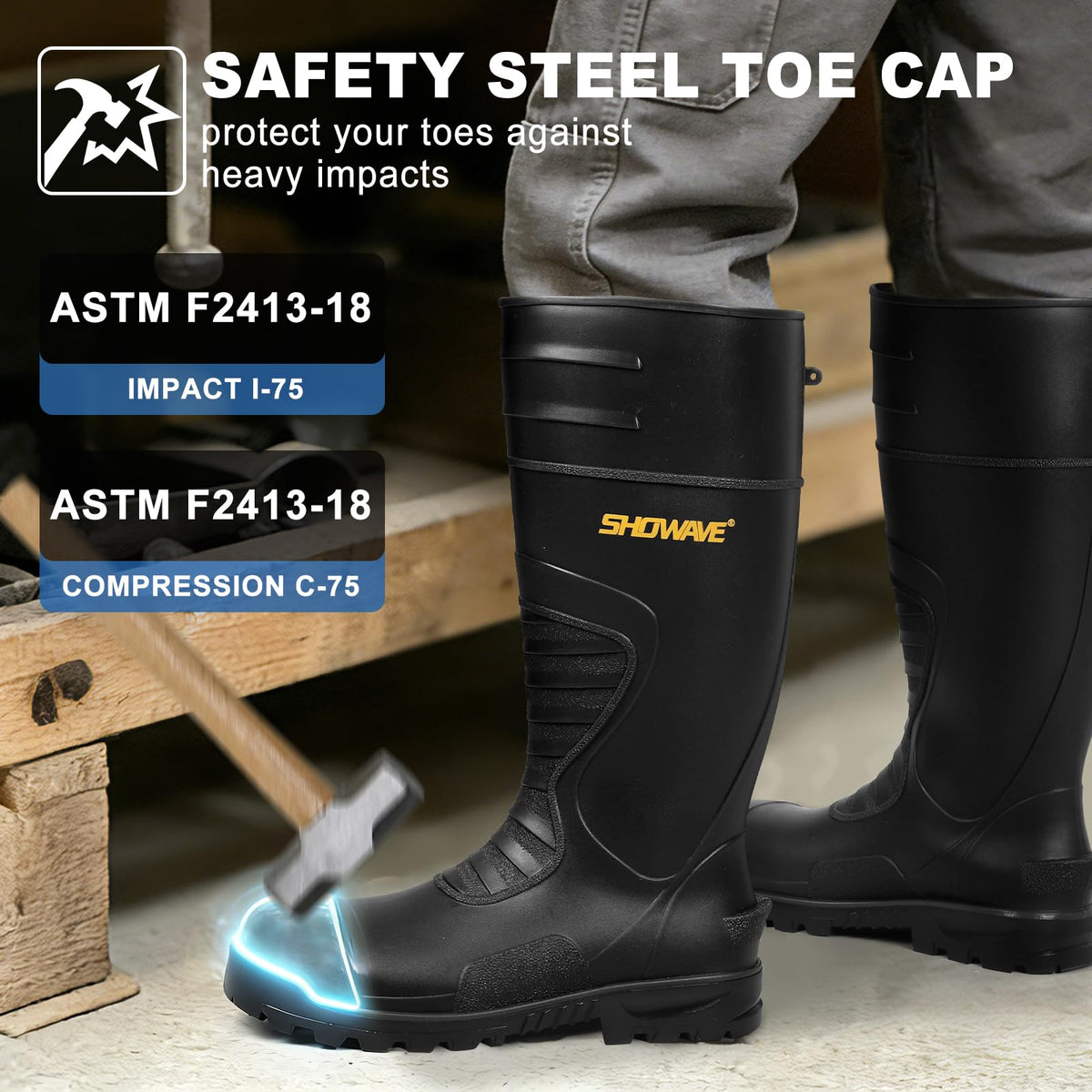 Rubber Steel Toe Waterproof Boot A905385