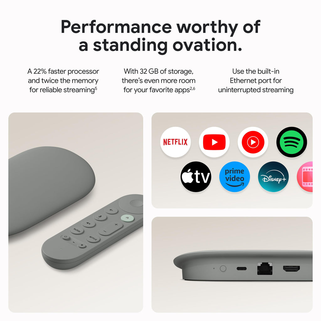 4K Streaming Device with Voice Search Remote 32 GB Storage D166