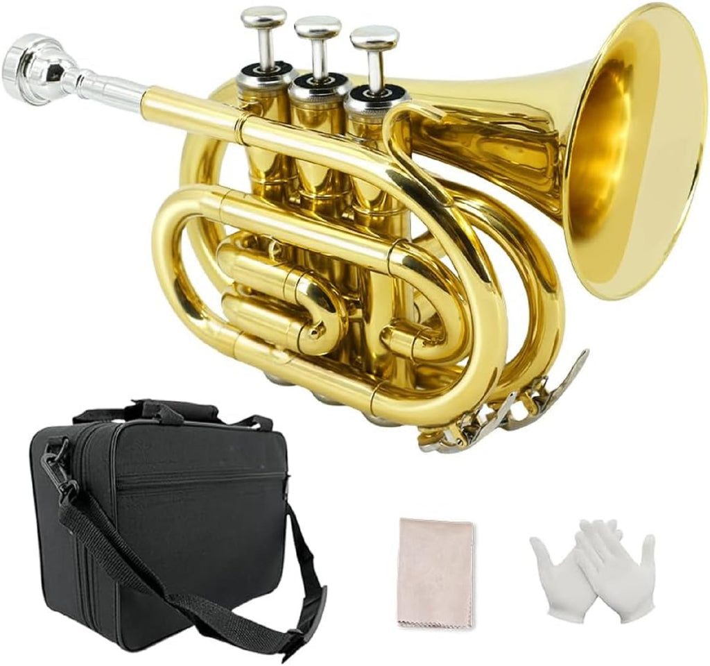 Bb Flat Brass Pocket Trumpet with 7C Mouthpiece J27945