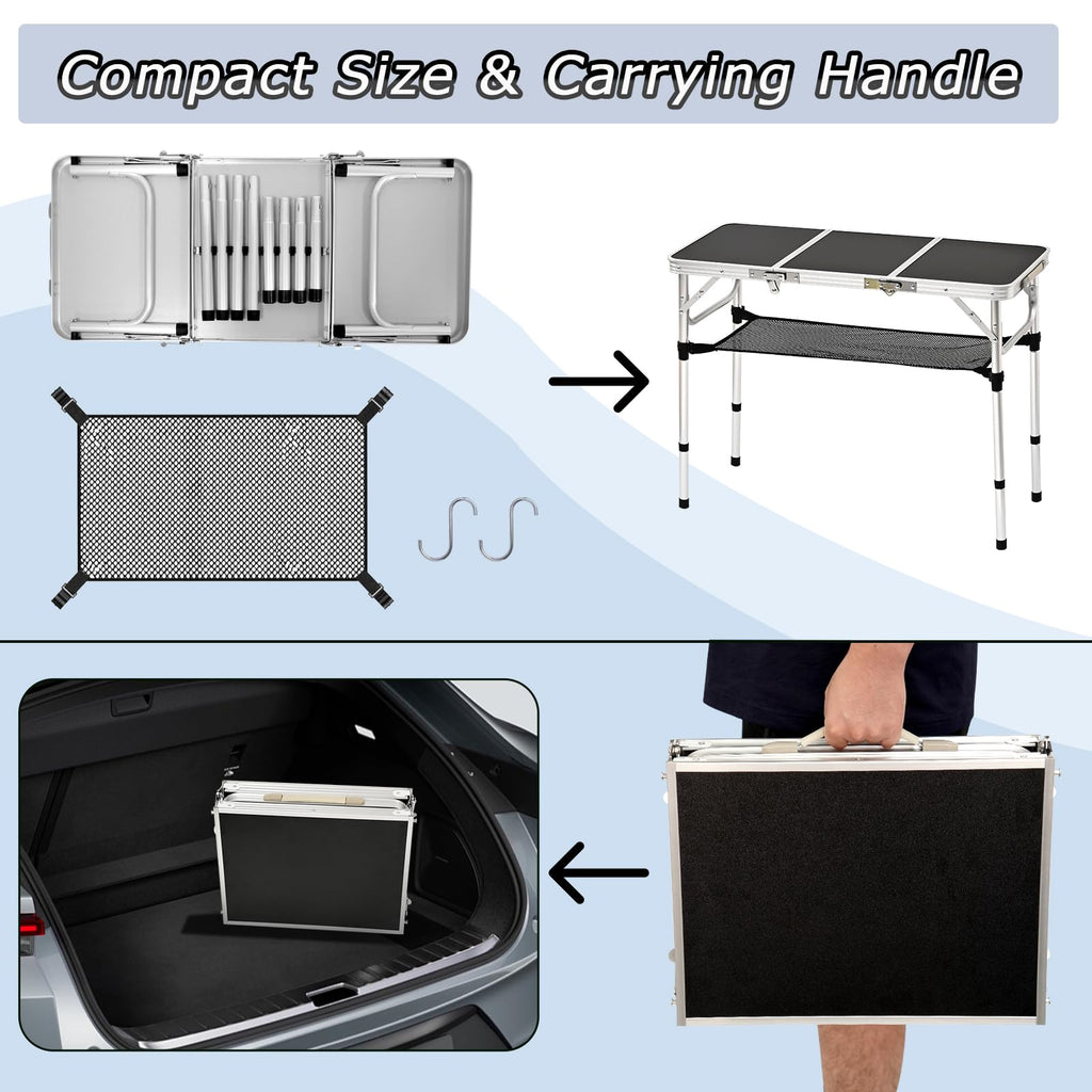 3ft Folding Camping Table with Storage Net G33847