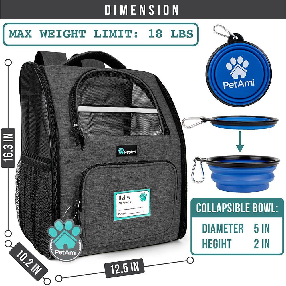 Charcoal Dog Backpack Carrier I145758