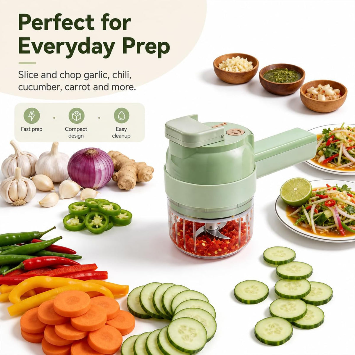4 in 1 Rechargeable Electric Vegetable Chopper Y166715