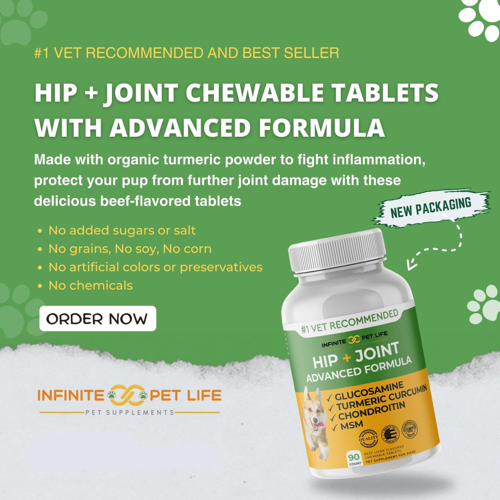 Hip and Joint Supplement for Dogs 90 Chewable Tablets X336987