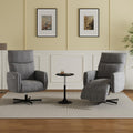 Grey Velvet Swivel Rocker Recliner Chair with USB & Type-C Charging L8987