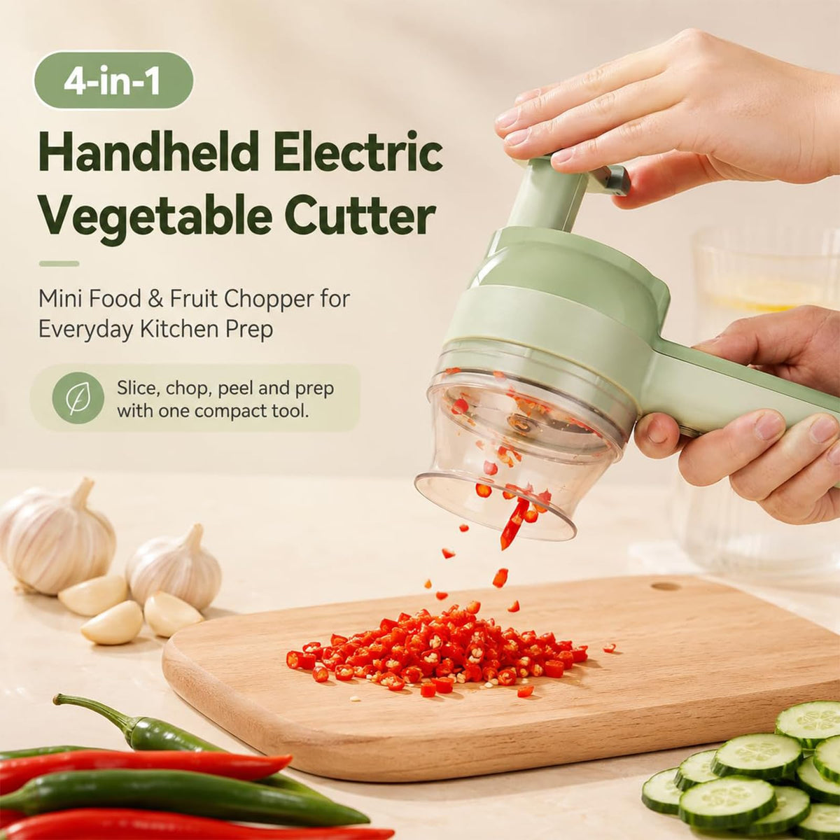 4 in 1 Rechargeable Electric Vegetable Chopper Y166715