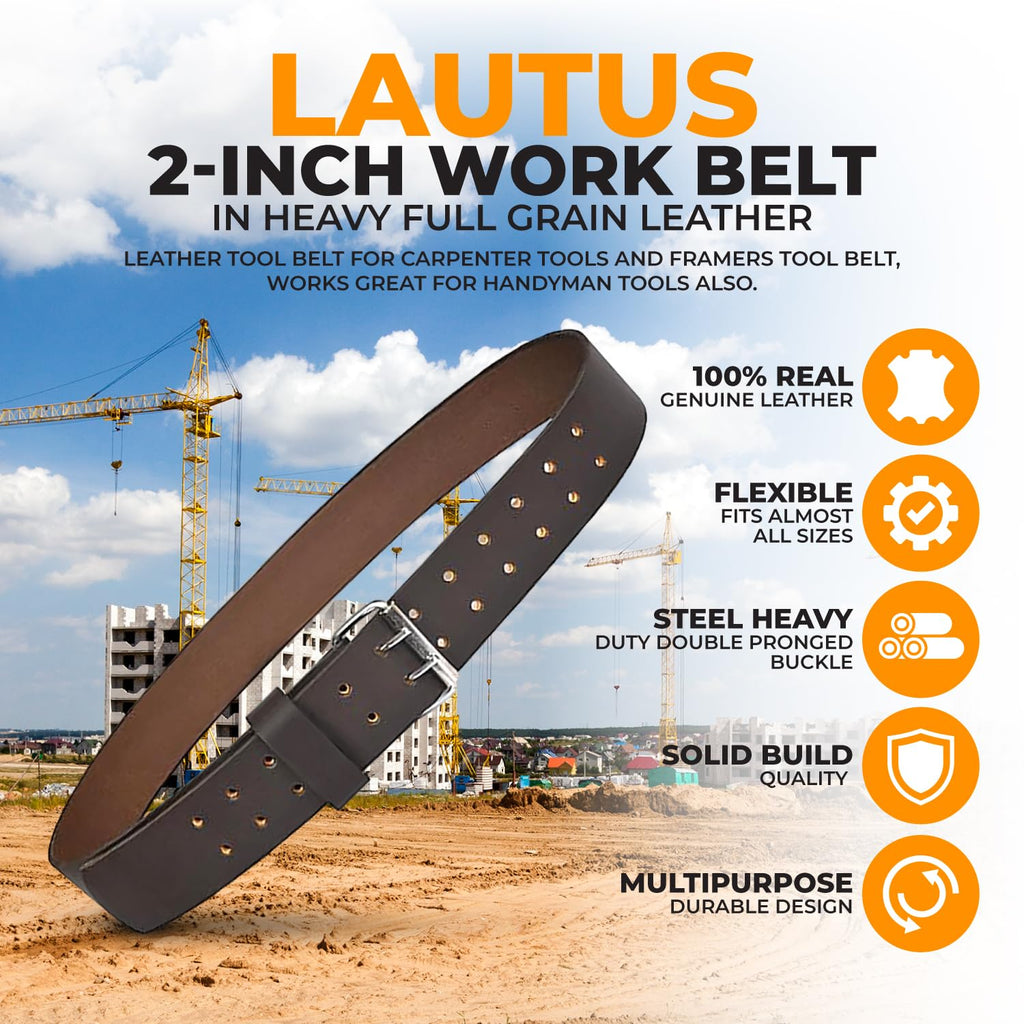 2" Heavy Duty Genuine Top-Grain Leather Tool Belt X22207
