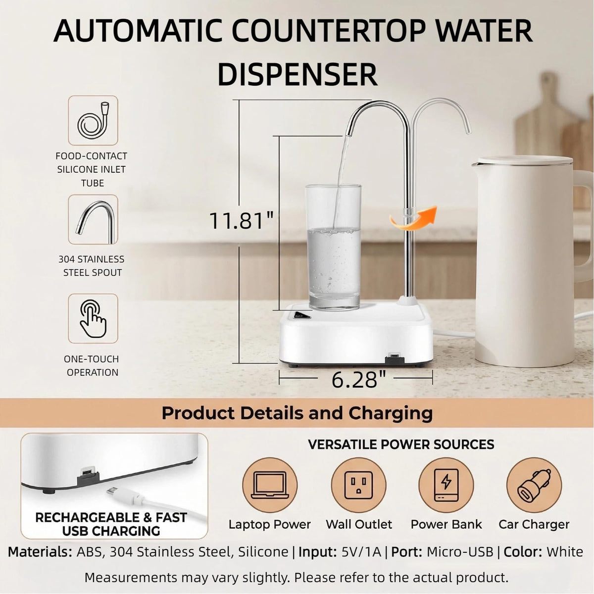 Electric Desktop Water Dispenser Pump for 5 Gallon Bottle X206