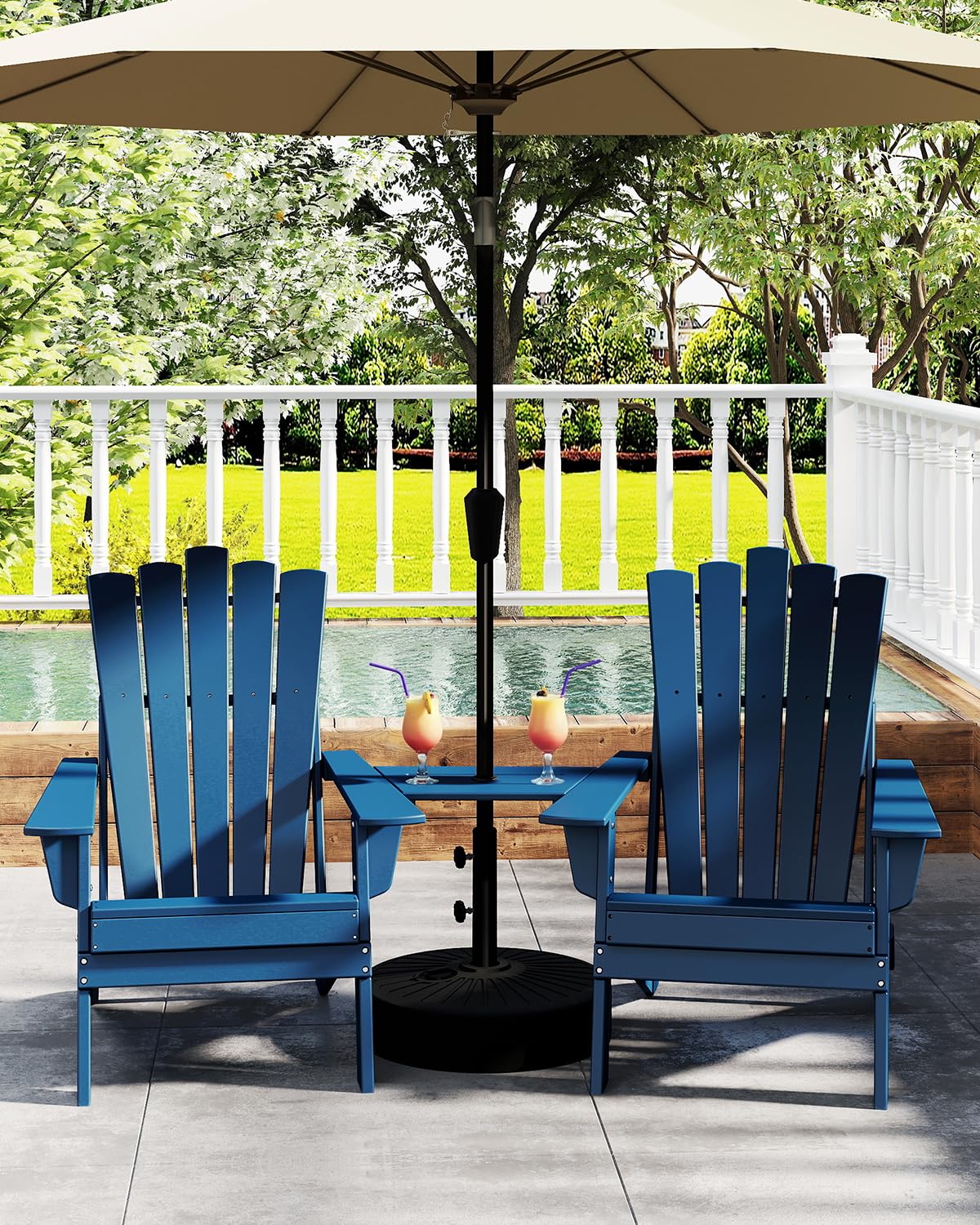 Blue Folding Adirondack Chairs Set of 2 H990