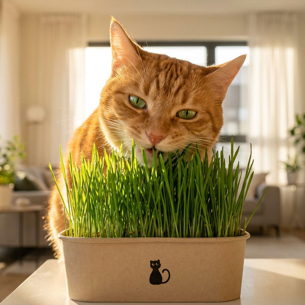 4-Batch Indoor Cat Grass Grow Kit with Containers, Soil Disks & Seeds D79820