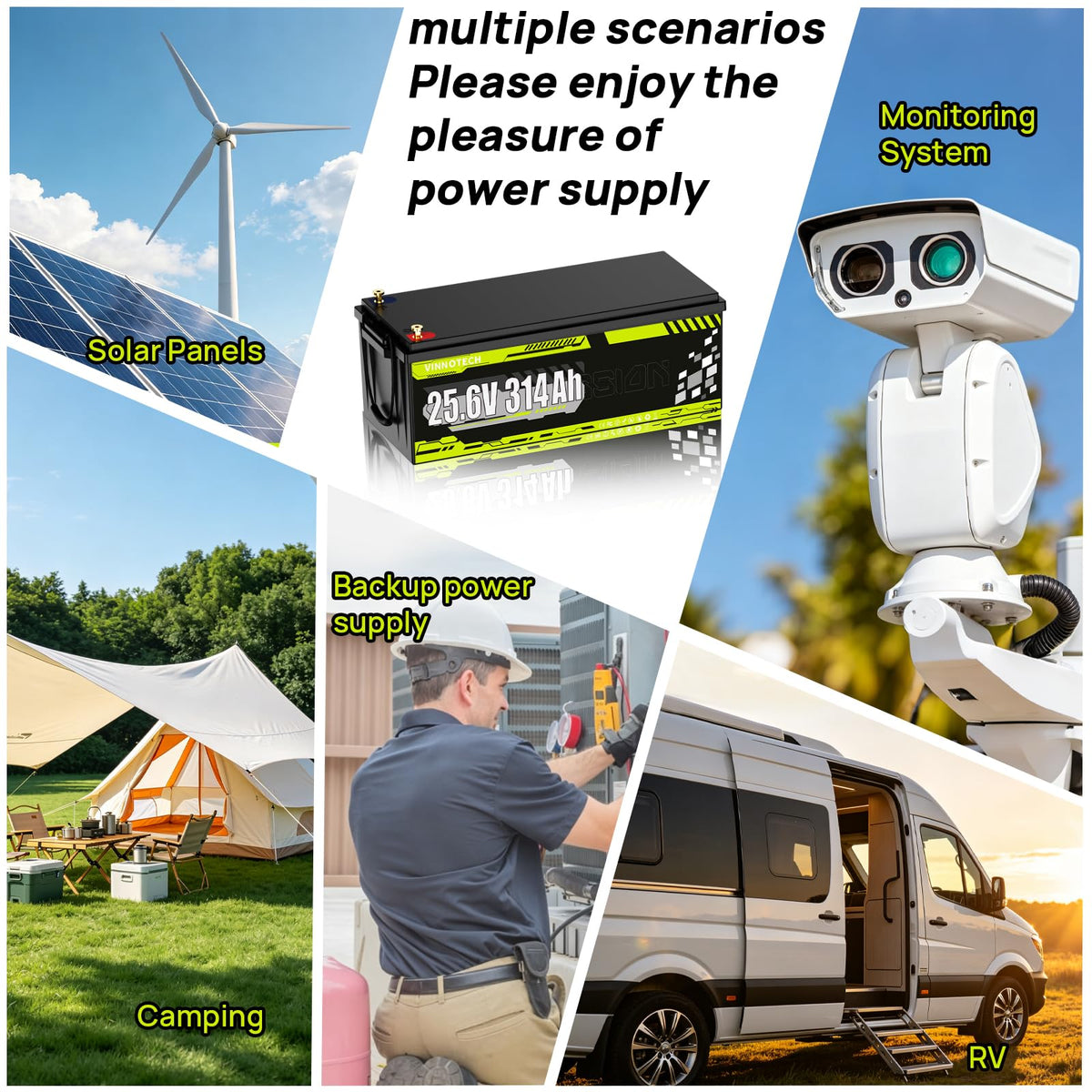 24V 300Ah LiFePO4 Lithium Battery with 200A Smart BMS H87995