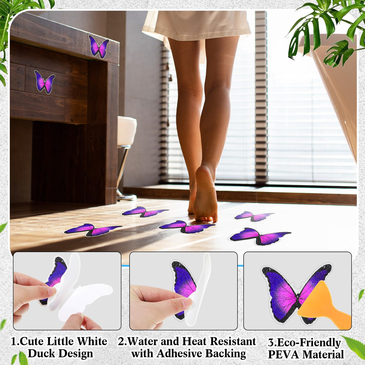 20 Pcs Non Slip Bathtub Stickers with Scraper O78024