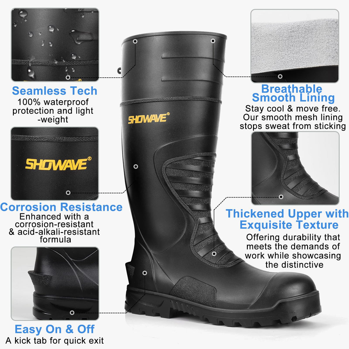 Rubber Steel Toe Waterproof Boot A905385
