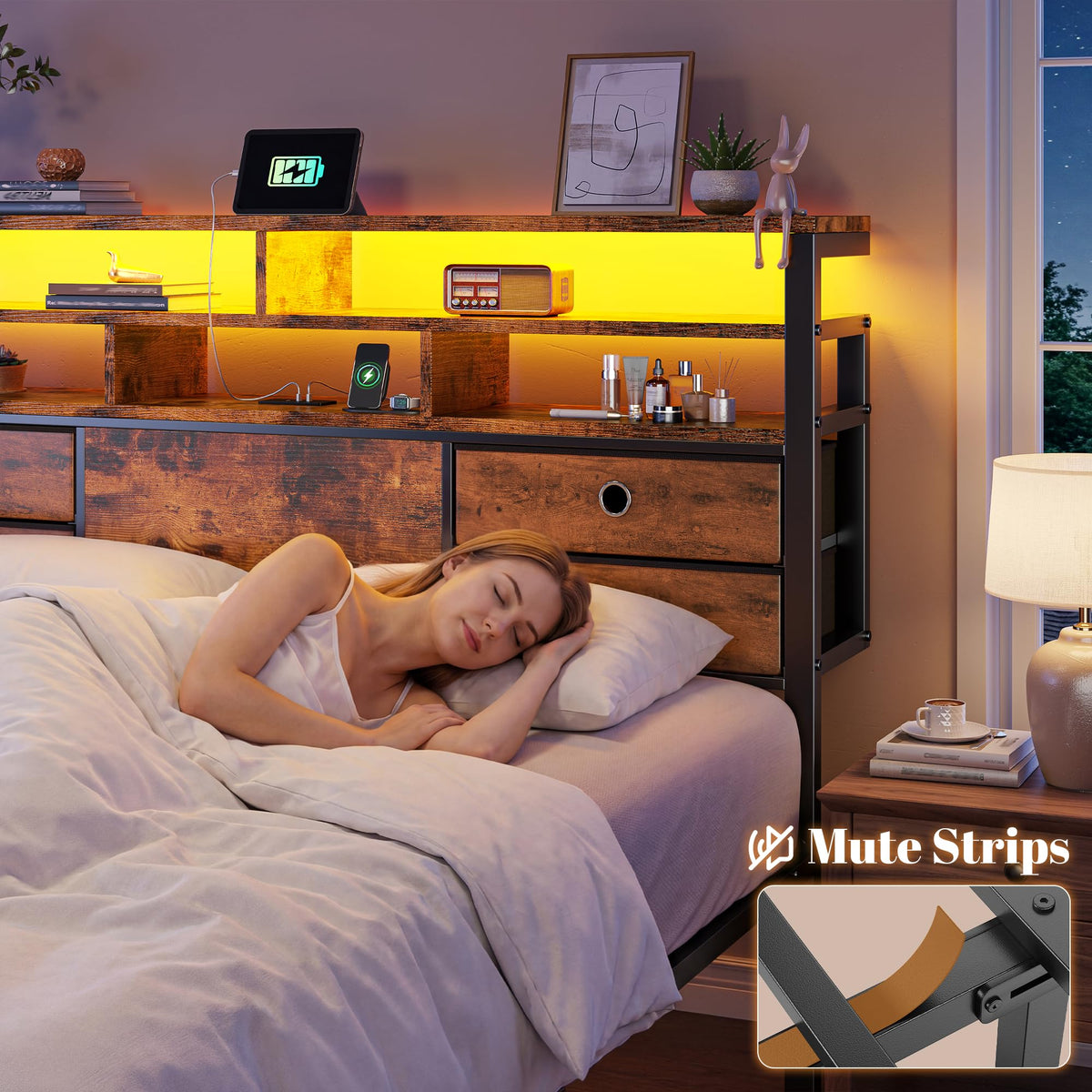 Queen Bed Frame with 4 Drawers F5489