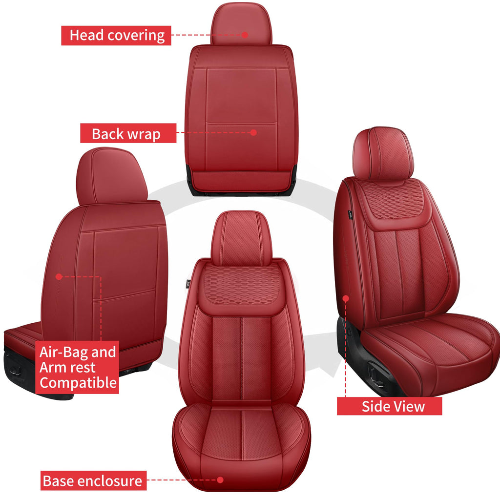Red 5 Seat Car Seat Covers Full Set Q210