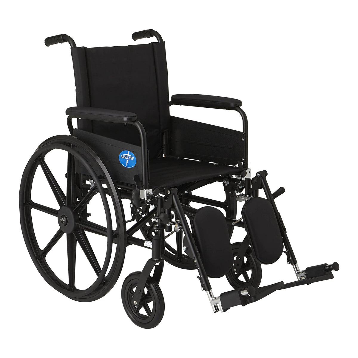 Lightweight Wheelchair with Swing-Back Desk-Length Arms and Elevating Leg Rests B208