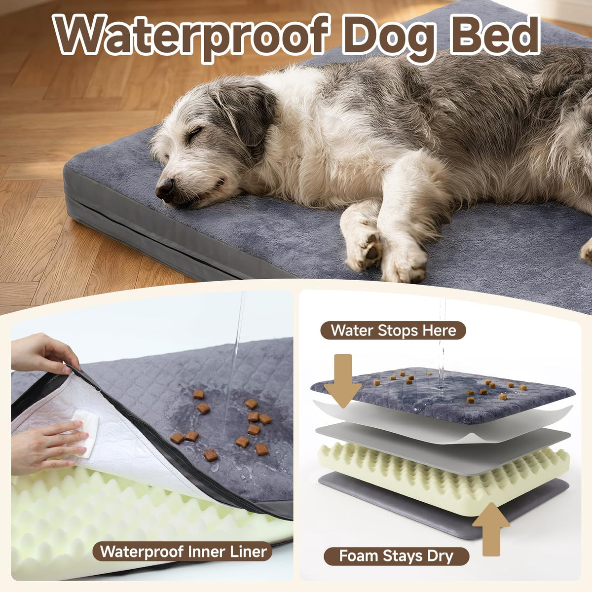 Waterproof Washable Reversible Dog Crate Bed Pad G4738