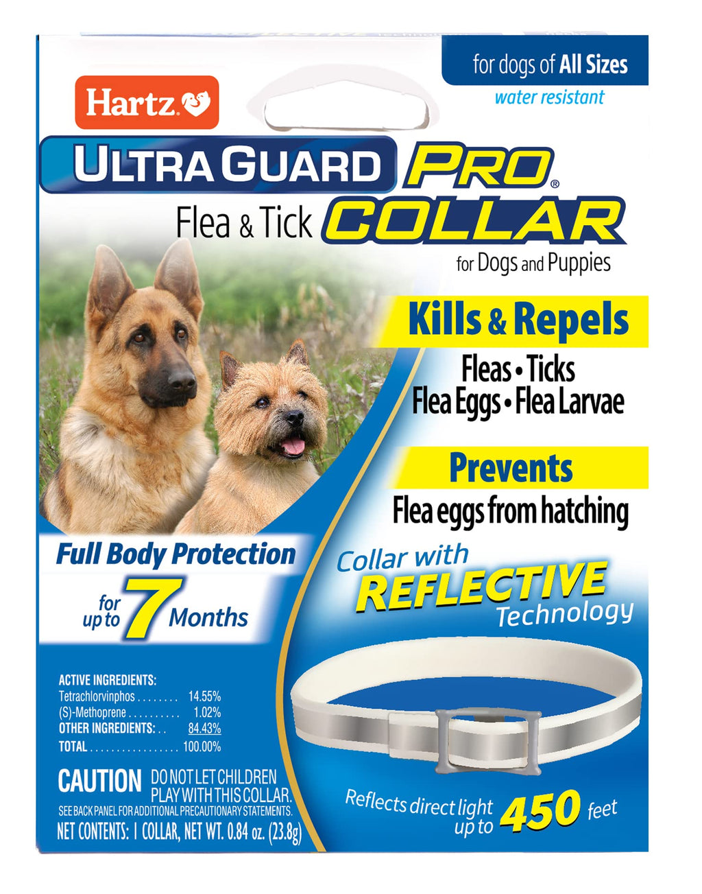 Reflective Flea & Tick Collar for Dogs and Puppies, 7 Month, 1 Count X86808