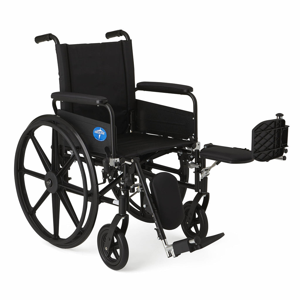 Lightweight Wheelchair with Swing-Back Desk-Length Arms and Elevating Leg Rests B208