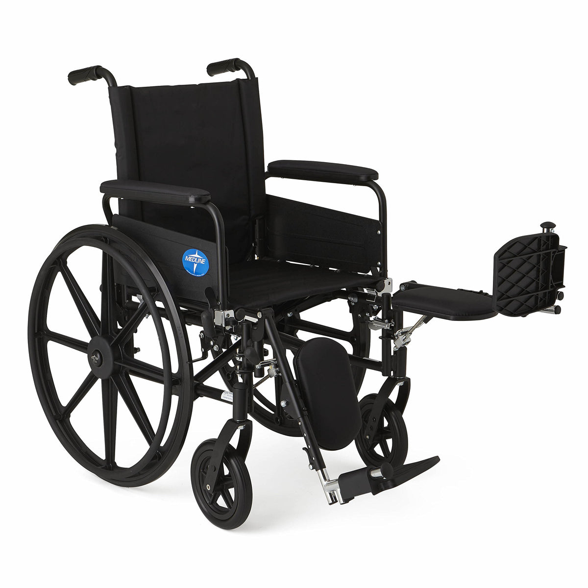 Lightweight Wheelchair with Swing-Back Desk-Length Arms and Elevating Leg Rests B208