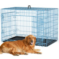 48 Inch Extra Large Double Door Folding Metal Dog Crate with Divider Panel M62083