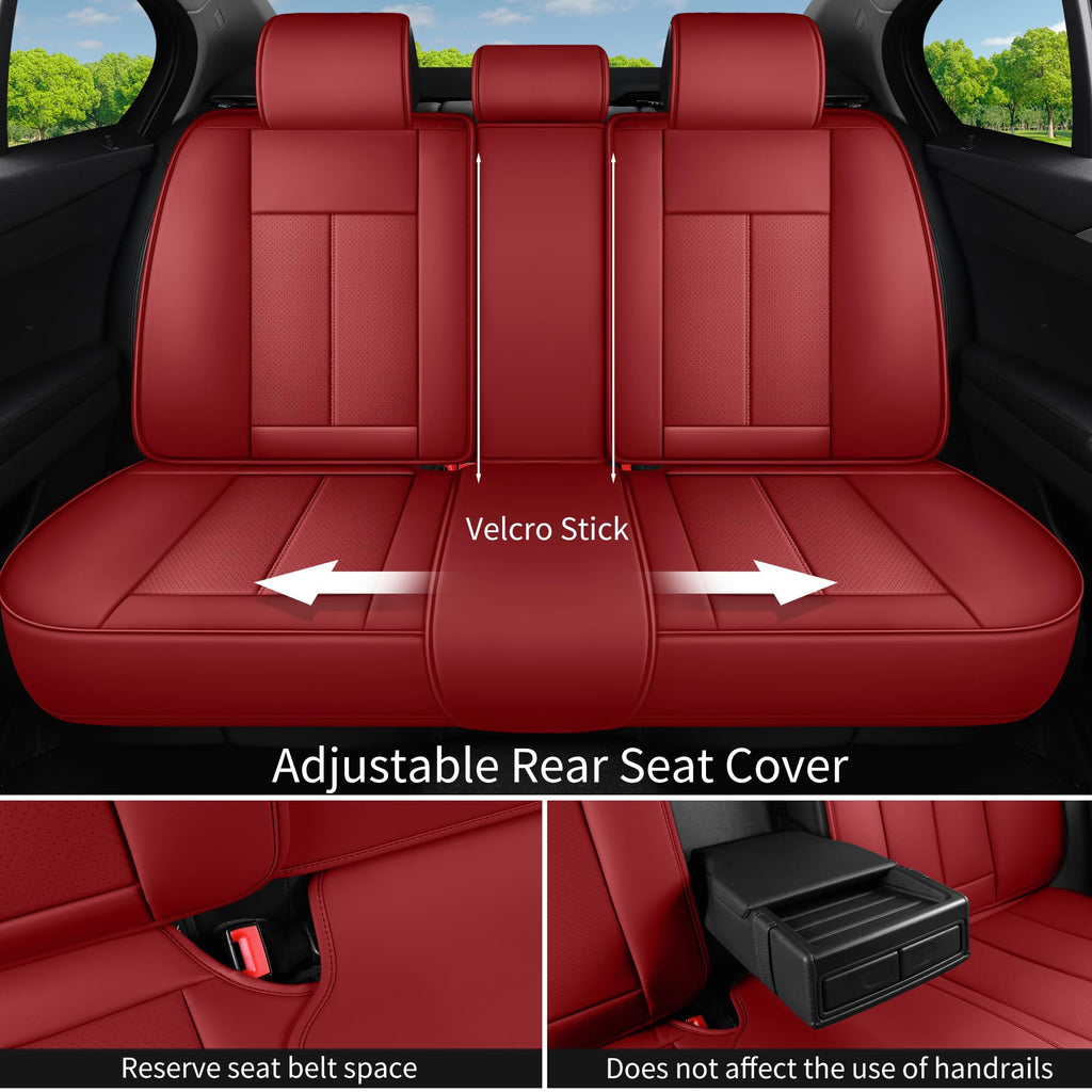 Red 5 Seat Car Seat Covers Full Set Q210