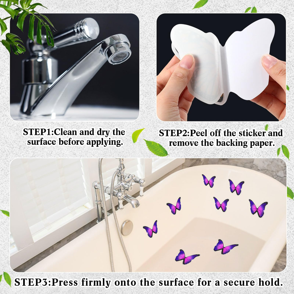 20 Pcs Non Slip Bathtub Stickers with Scraper O78024