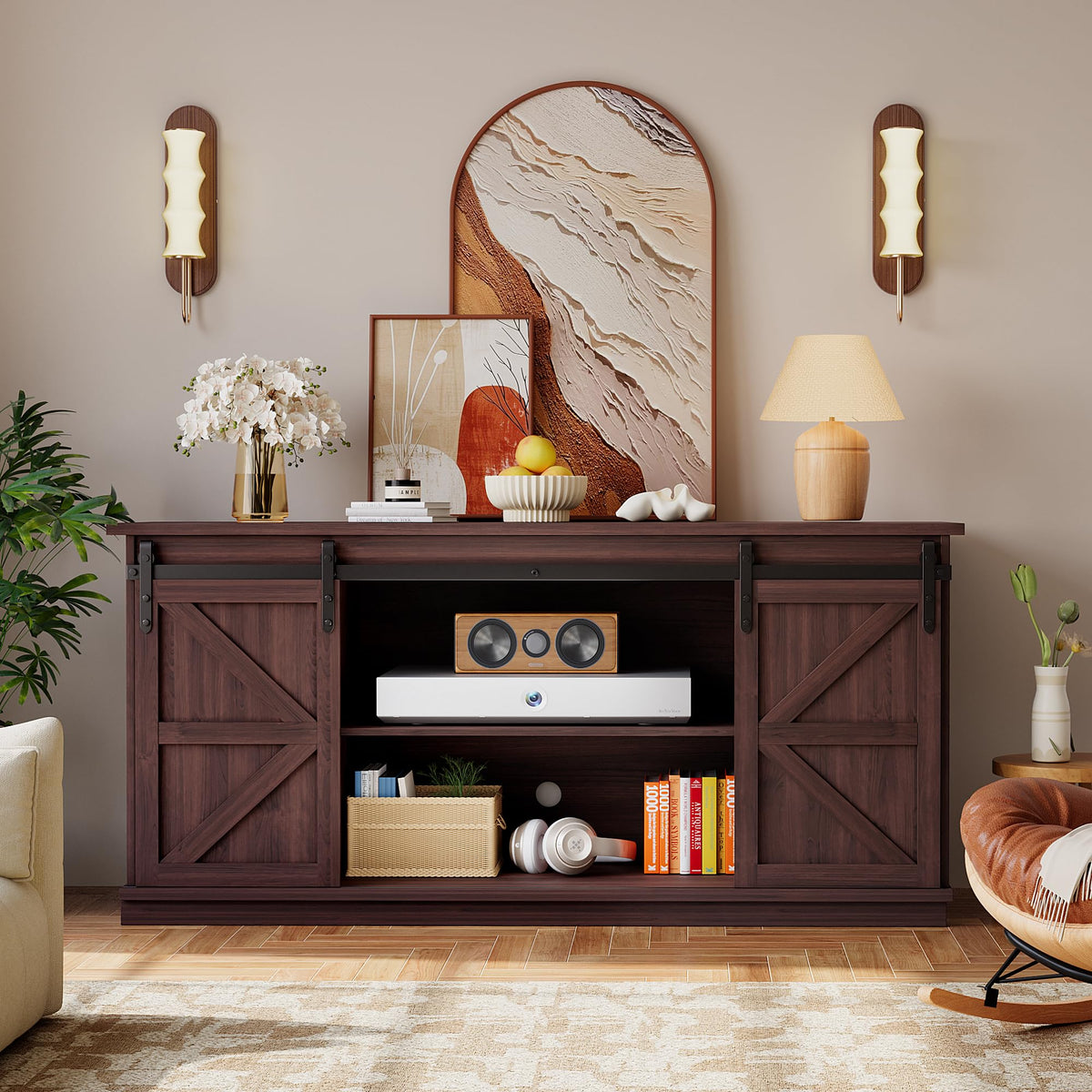 58" 4 Drawers Espresso TV Stand R86644