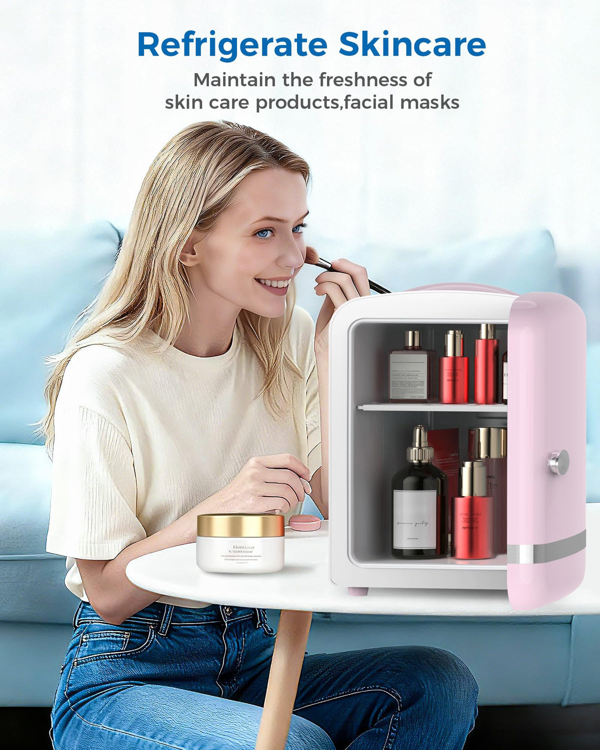 Mini Fridge 4L 6 Cans Pink Y7692