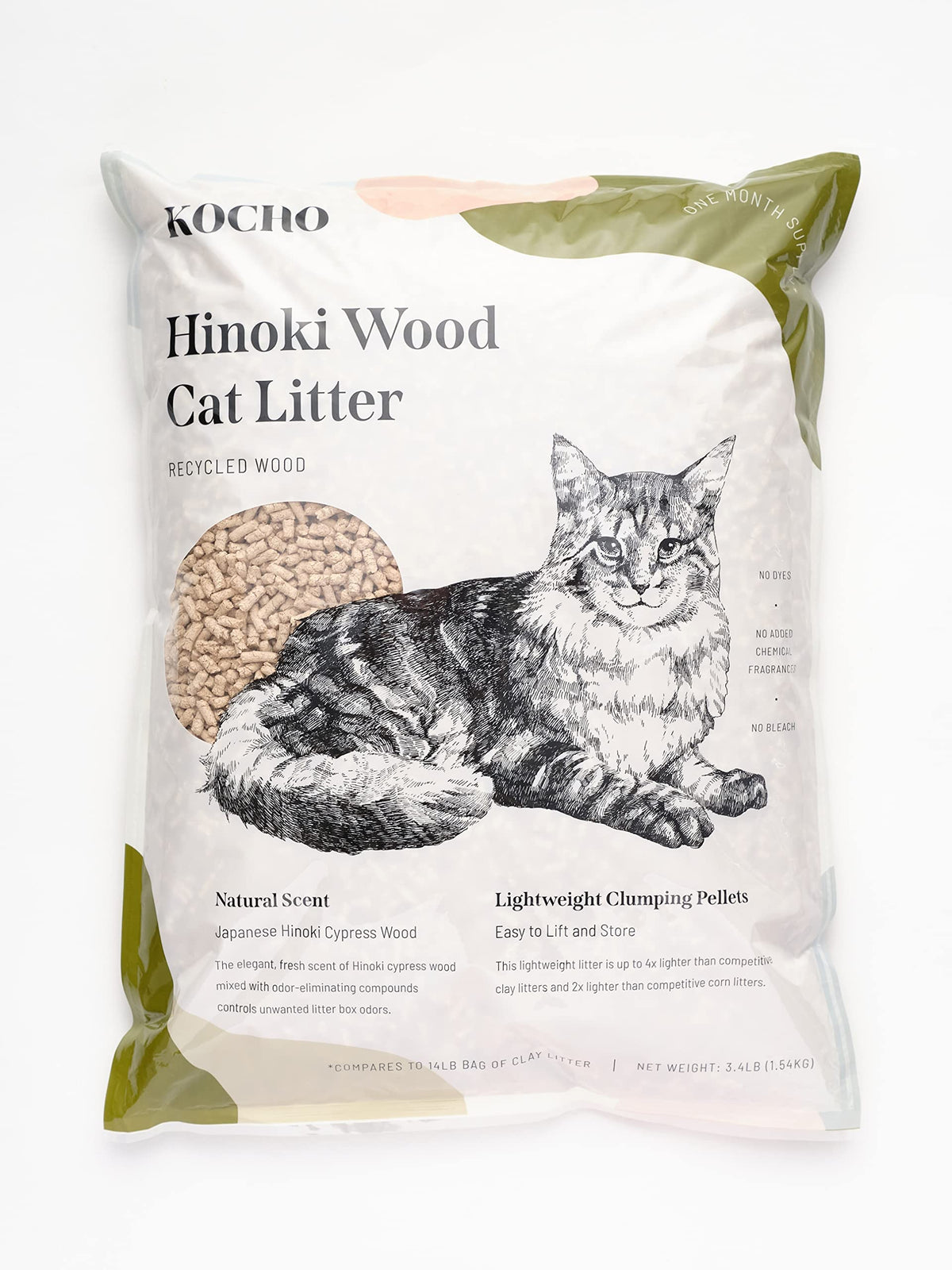 Hinoki Wood Cat Litter, Ultra Lightweight, Clumping E478016