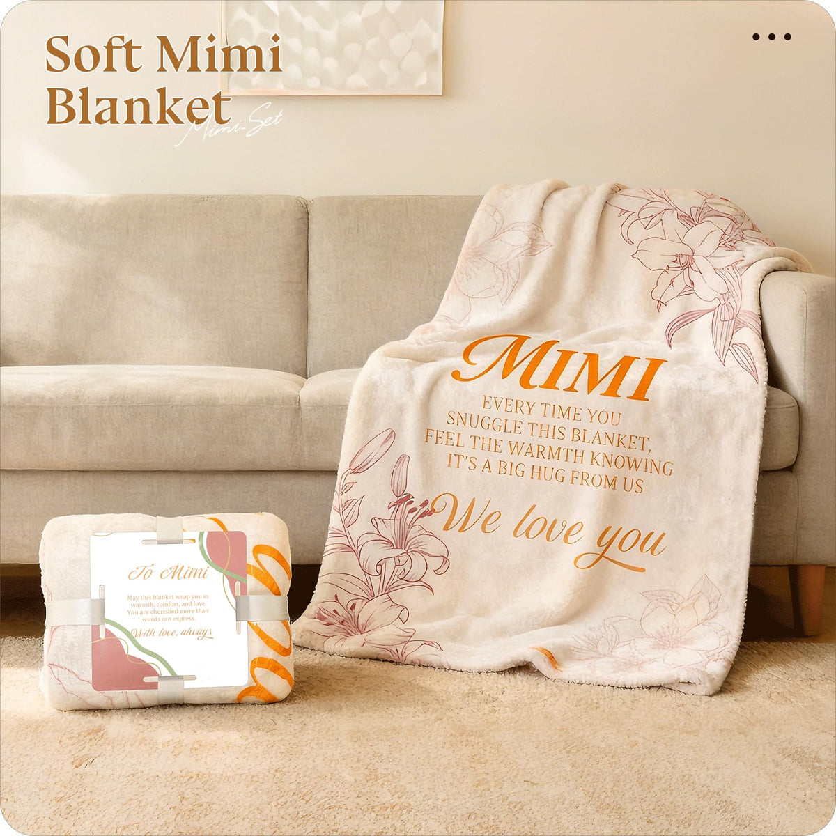 Grandma Gift Set with Blanket and Glass Cup J978