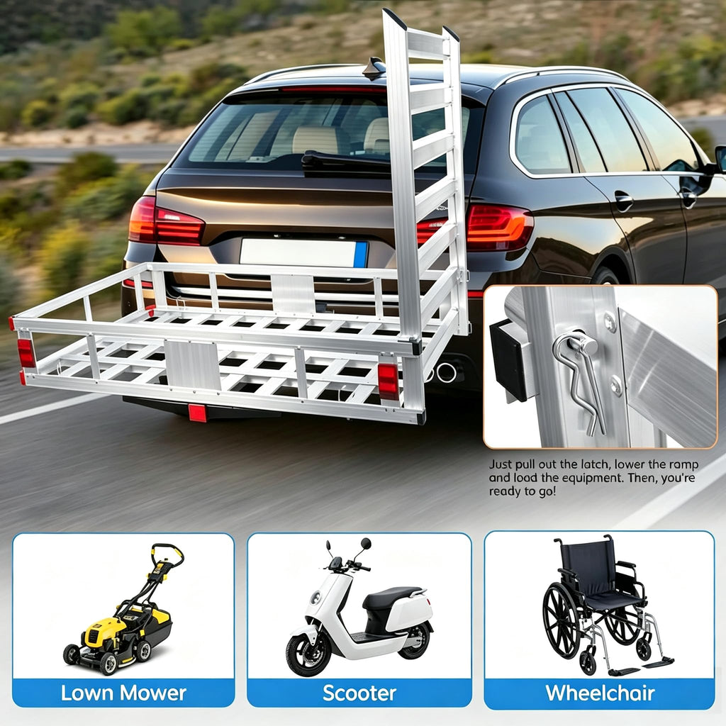 48"x29.5" Aluminum Wheelchair Scooter Mobility Carrier T947303