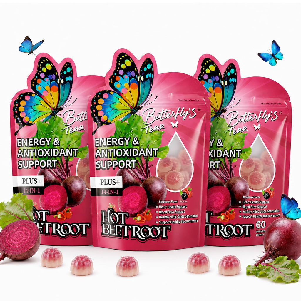 Beet Root Gummies with Vitamin D3, K2, E, Grape Seed & Hawthorn, Sugar Free, 60 Count (Pack of 3) T153