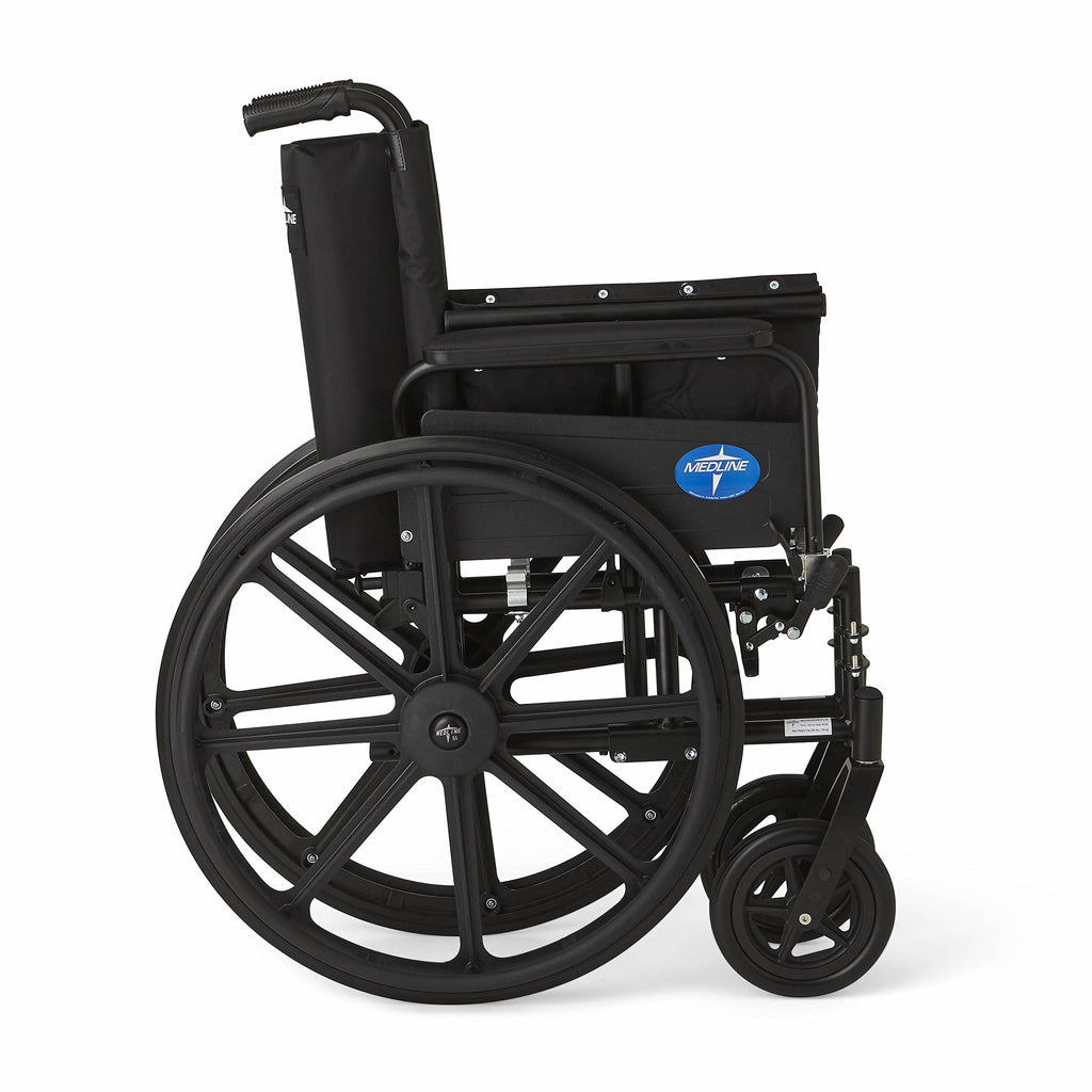 Lightweight Wheelchair with Swing-Back Desk-Length Arms and Elevating Leg Rests B208