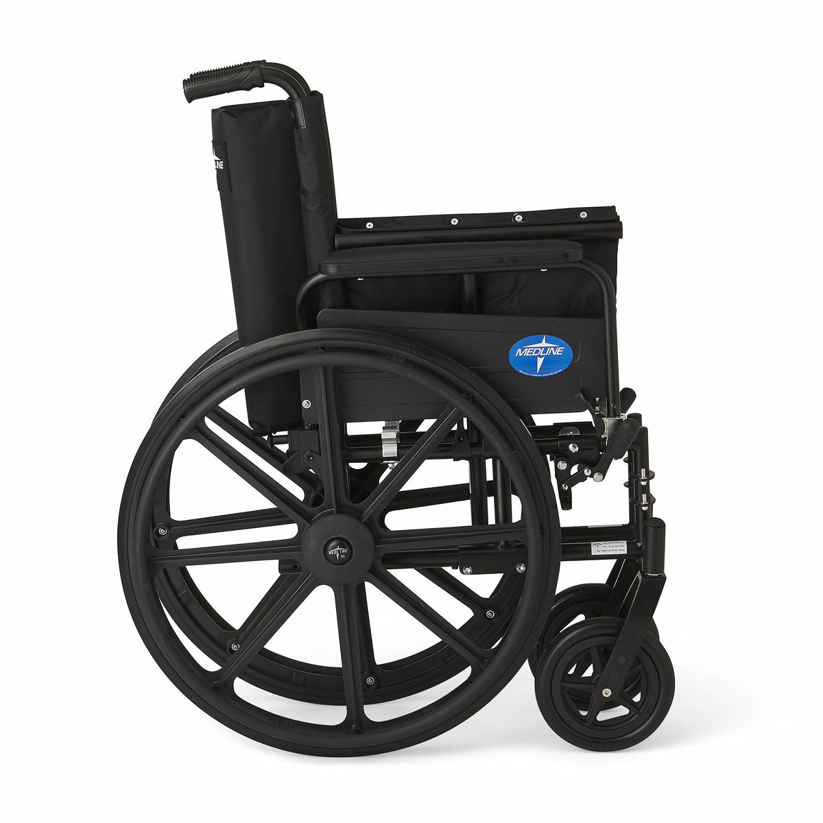 Lightweight Wheelchair with Swing-Back Desk-Length Arms and Elevating Leg Rests B208