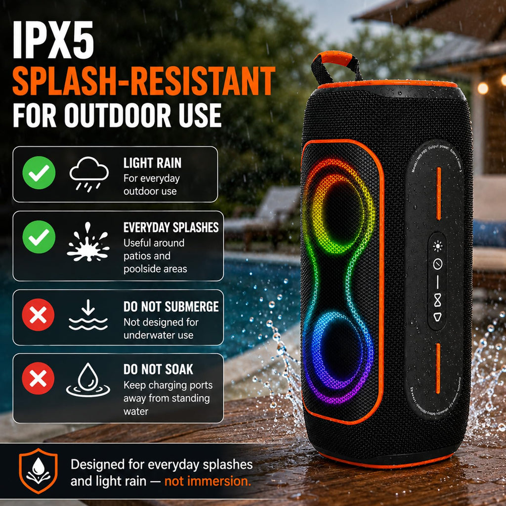 Black 80W Portable Bluetooth Speaker A35176