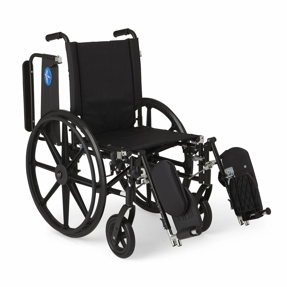 Lightweight Wheelchair with Swing-Back Desk-Length Arms and Elevating Leg Rests B208