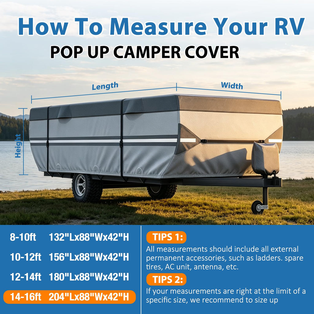 14-16ft Pop Up Folding Camper Cover D368