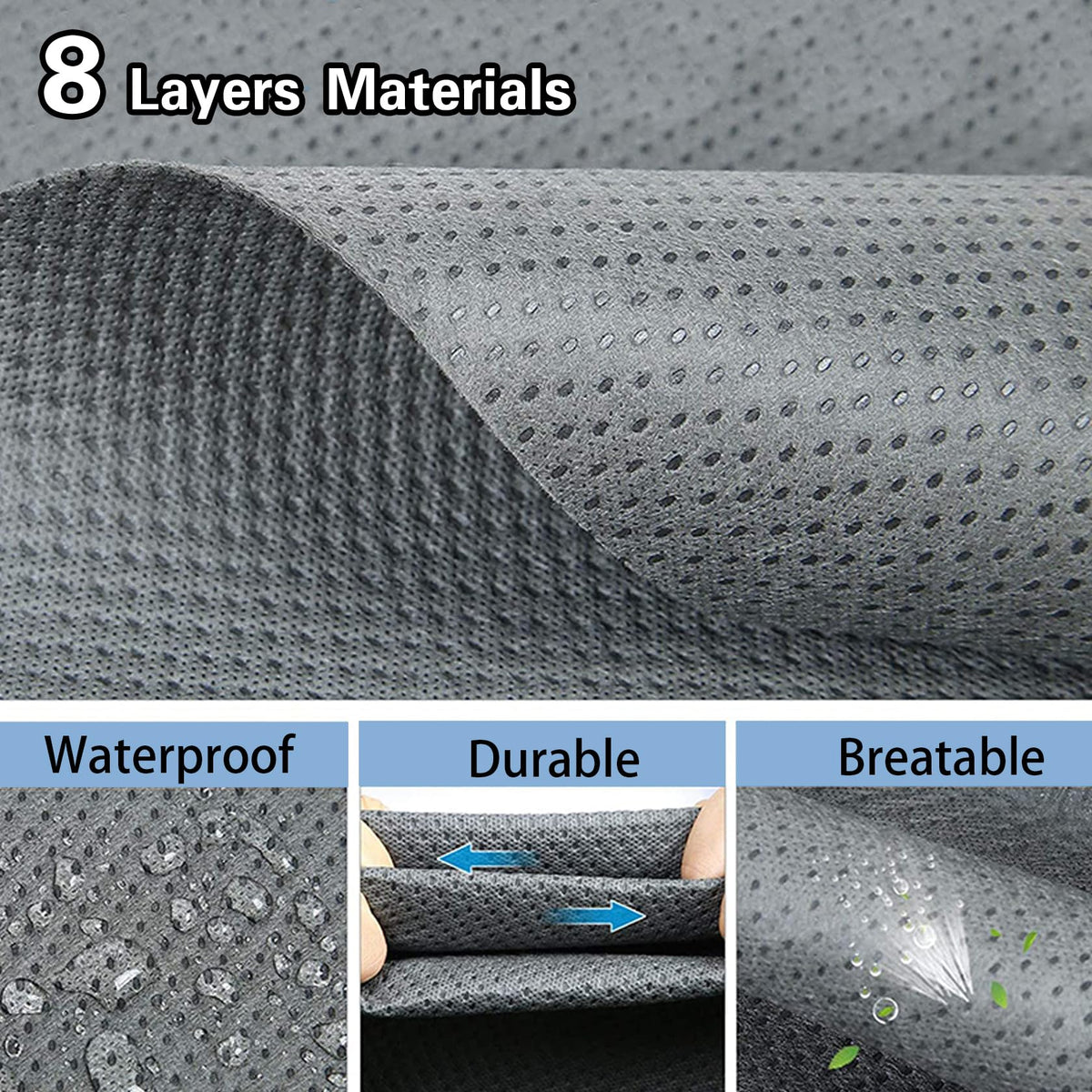 24-27FT 8 Layers Windproof RV Cover with Tire Cover K338