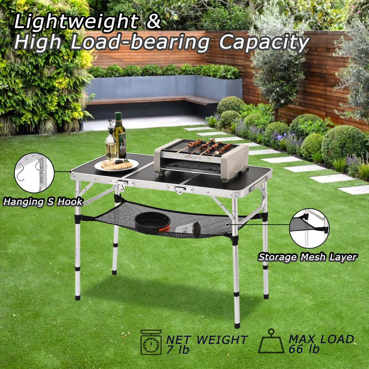 3ft Folding Camping Table with Storage Net G33847