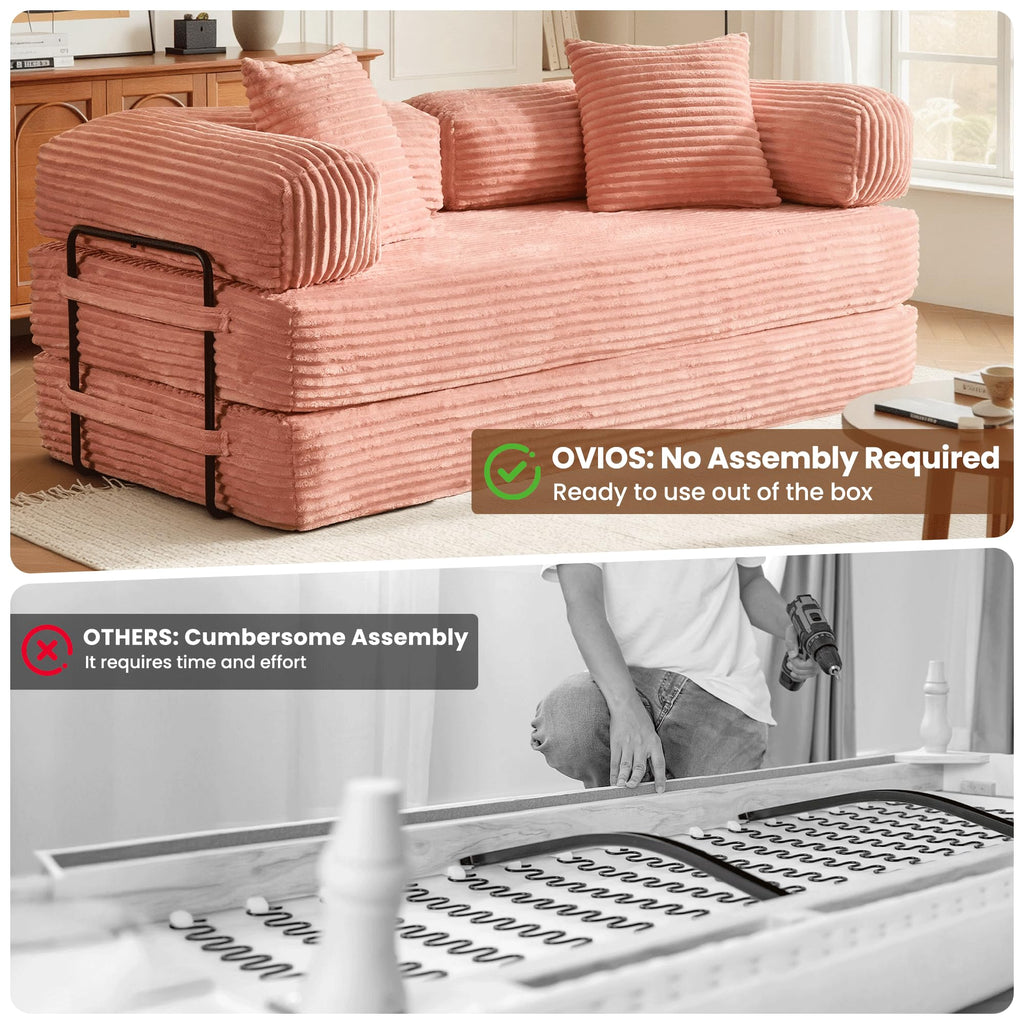 81" Folding Sofa Bed Convertible Floor Futon Lounger G6090
