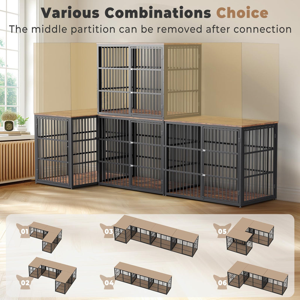 48'' XXL Dog Crate Furniture with 3 Doors C710