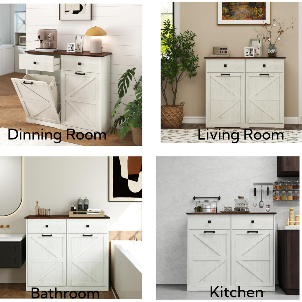 20 Gallon Double Tilt Out Kitchen Trash Can with Hideaway Drawer Q6455