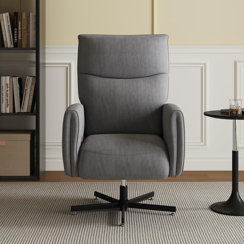 Grey Velvet Swivel Rocker Recliner Chair with USB & Type-C Charging L8987