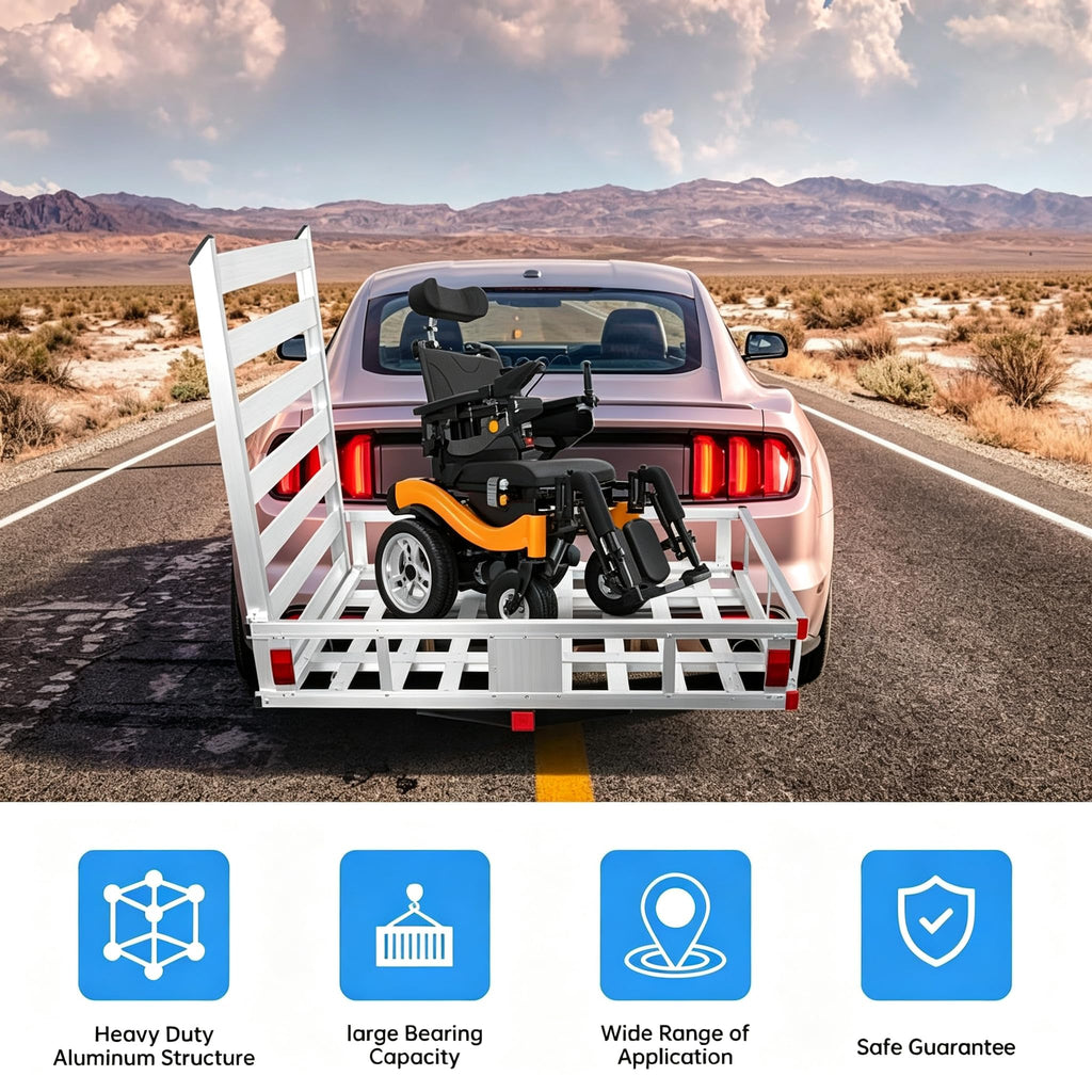 48"x29.5" Aluminum Wheelchair Scooter Mobility Carrier T947303