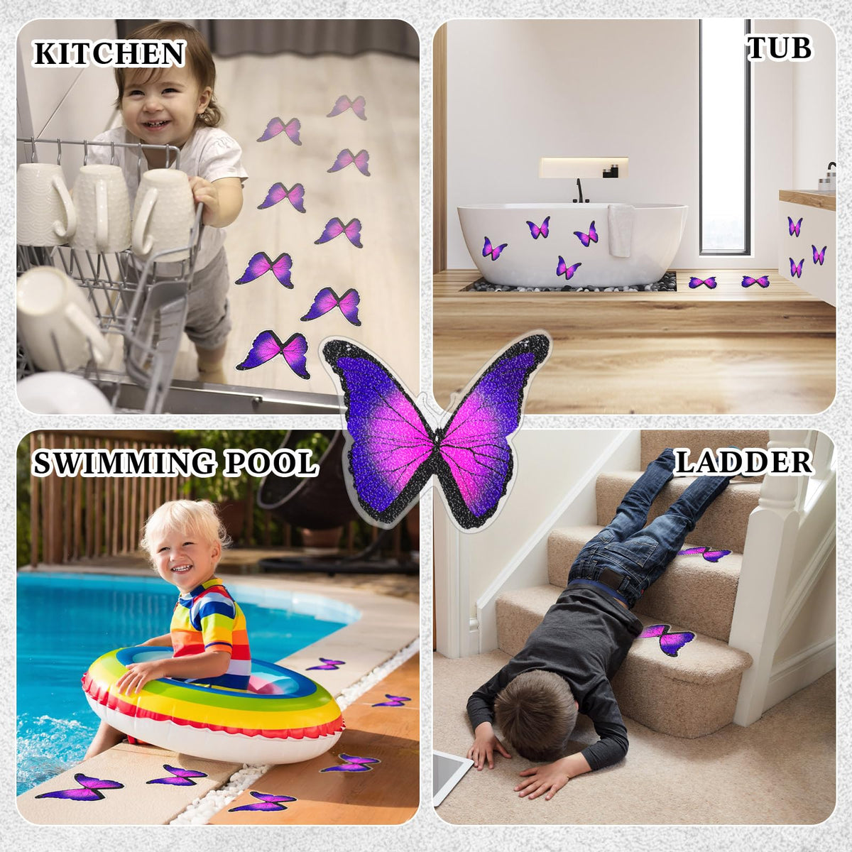 20 Pcs Non Slip Bathtub Stickers with Scraper O78024