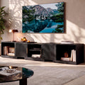Black Adjustable TV Stand with Storage Cabinets H5340