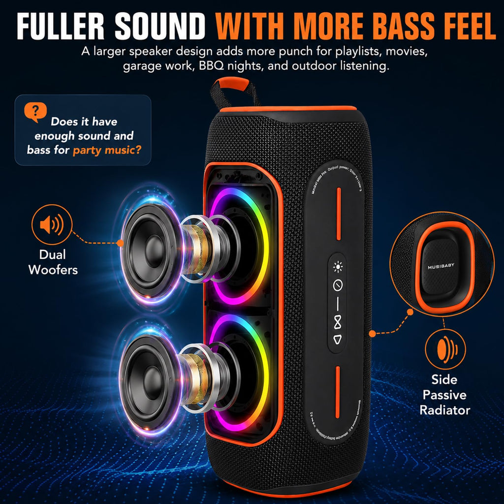 Black 80W Portable Bluetooth Speaker A35176