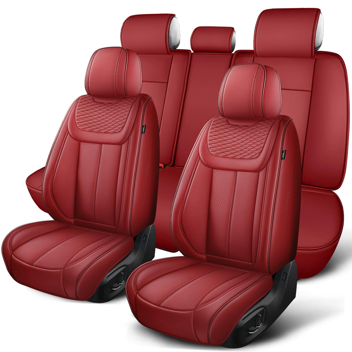 Red 5 Seat Car Seat Covers Full Set Q210