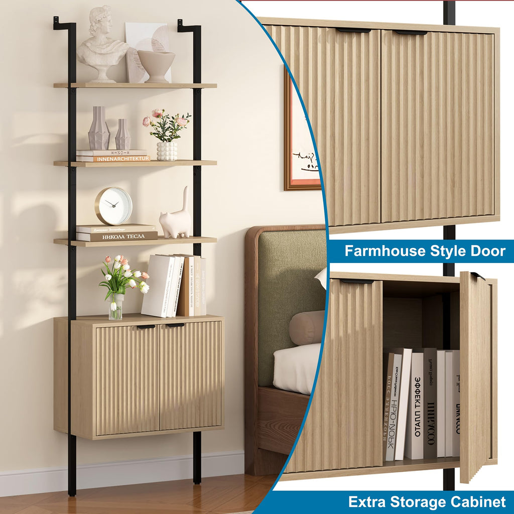 73" Tall Bookshelf with Cabinet F89545